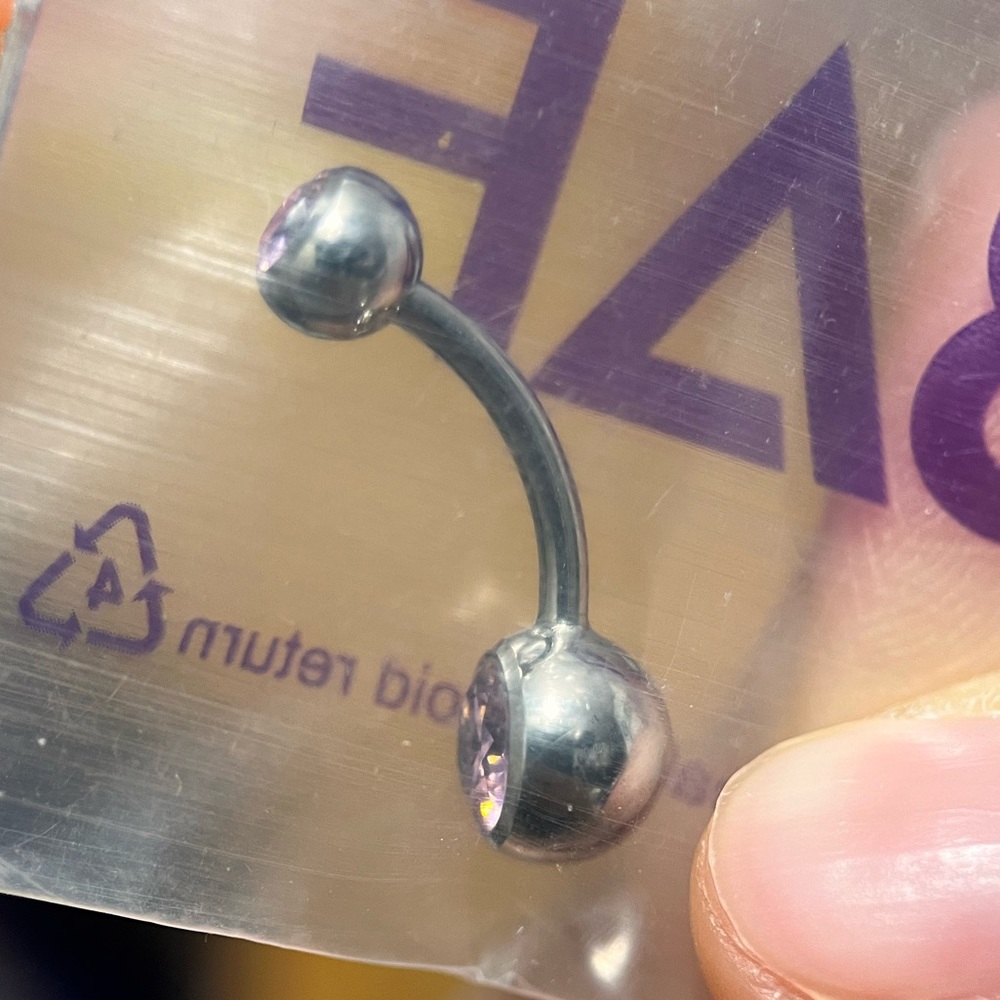 Anatometal Implant Grade Steel 14g 1/2inch Length Bellyring - Picture 6 of 6